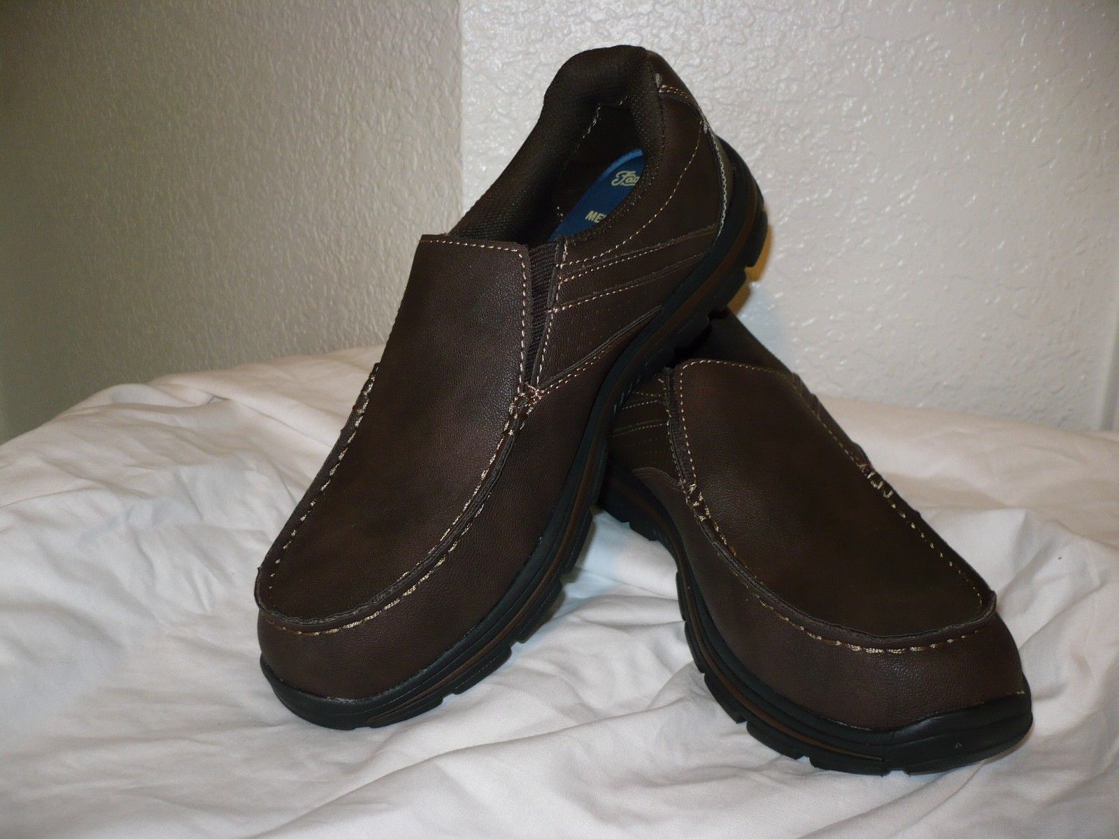 Faded Glory Men's Casual Low Slip On Shoes Memory Foam Brown Size 7.5