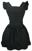 Maid Ruffle Retro Apron Kitchen Cooking Cleaning Fancy Dress Cosplay Black - $35.84
