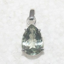 Green Amethyst Pendant Natural Gemstone 925 Sterling Silver Handmade Jew... - $70.57