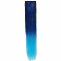 Wig Cauda Equina/Gradient Belt Type False/Long Straight Braided Ponytail(Blue)