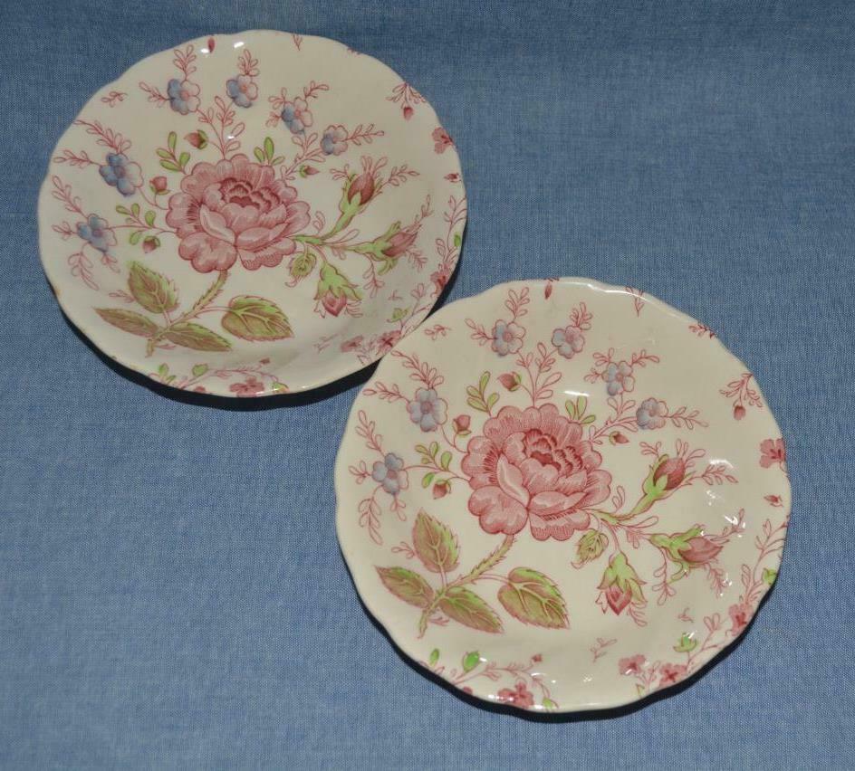 Rose Chintz Johnson Bros. England 2 Fruit Bowls Dishes Pink Floral ...