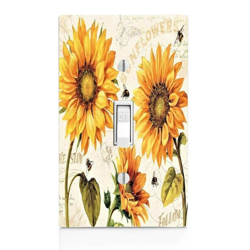 Sunflowers Follow the Sun Light Switch Cover, Home Décor, Night Light, Knob