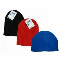 3 Pack B EAN Ie Knit Hat Skull Cap Winter Ski Warm Knit Black Red Blue Mens Womens - $6.49
