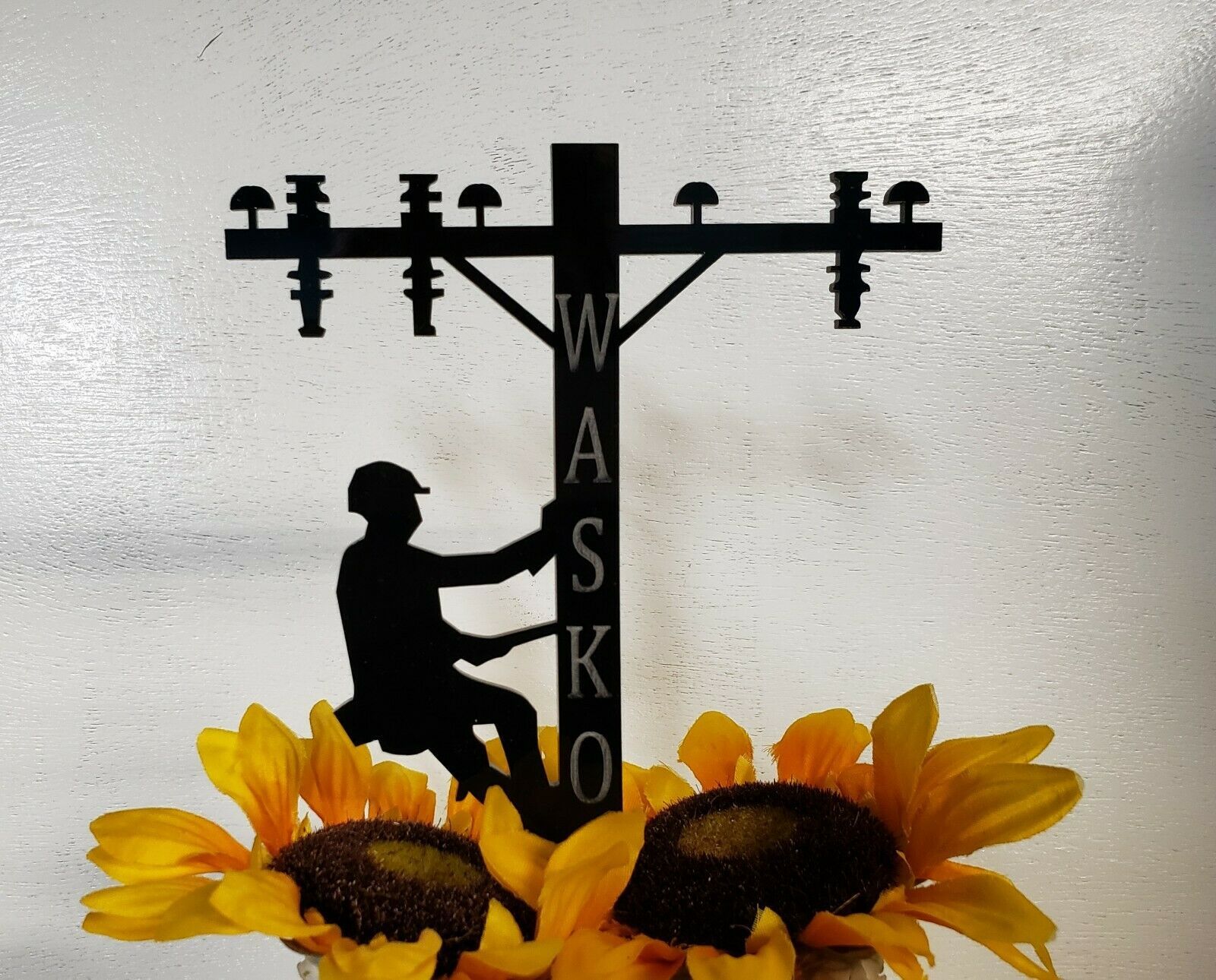 Linemen cake topper, IBEW, linecrew, Electrical worker, Lineman