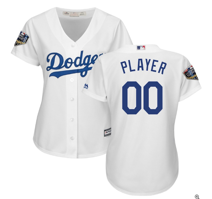 Women's Los Angeles Dodgers Custom Jersey Sewn on 2018 World Series CB