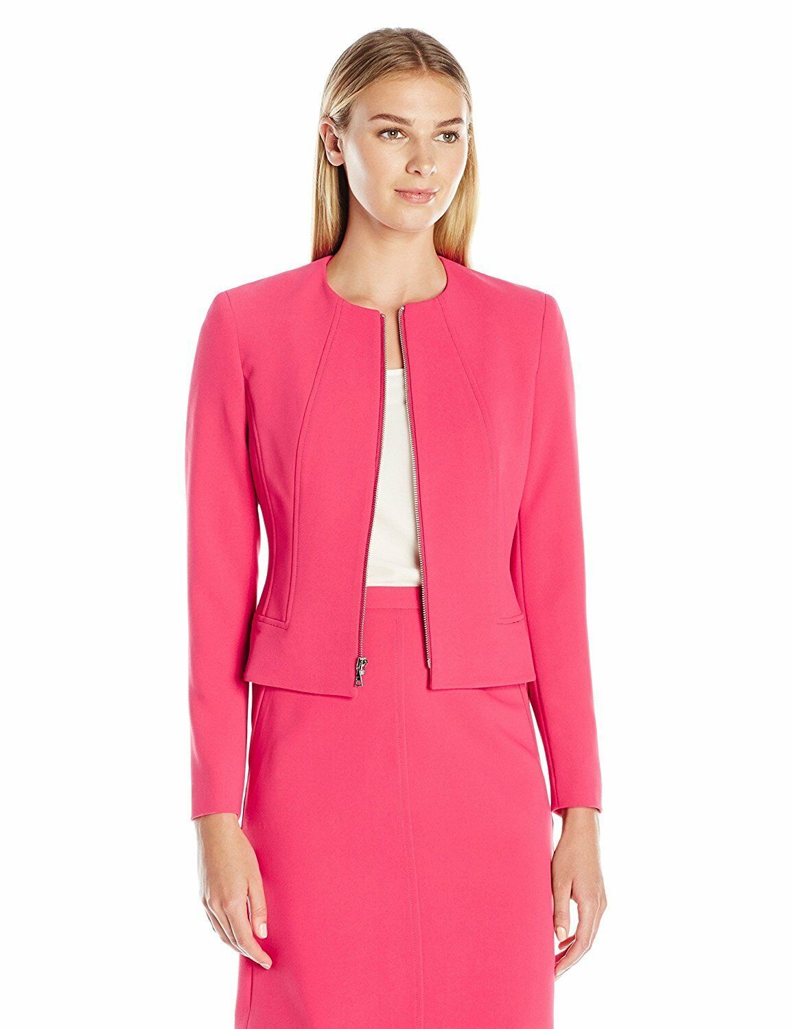 1105-2 Anne Klein Women's Zip Front Jacket, Breton Red, 2, $139 - Suits ...