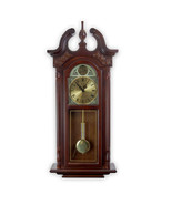 Bedford Clock Collection 38 Inch Chiming Pendulum Wall Clock in Cherry O... - $153.76