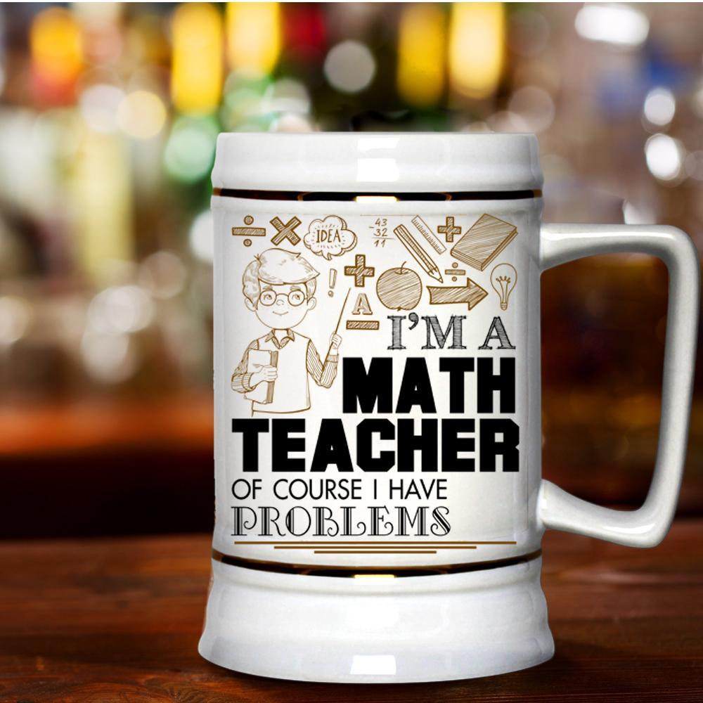 Math Is Awesome Beer Stein 22oz, I'm A Math Teacher Beer Mug Drink