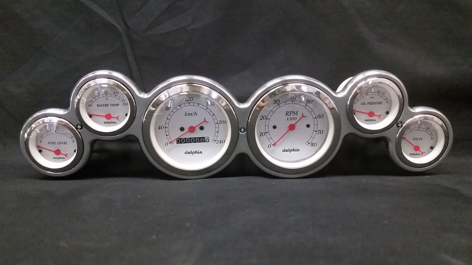 6 GAUGE STREET ROD DASH CLUSTER METRIC Gauges