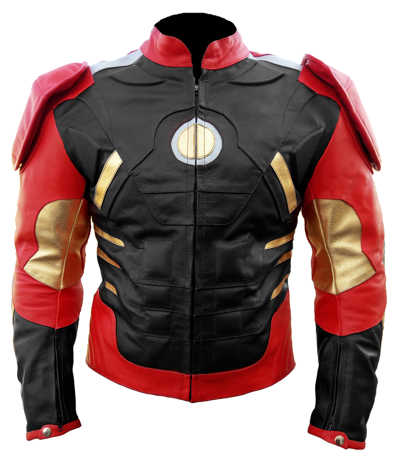 Iron Man Red and Black Leather Celebrity Biker Racing Jacket For Men's