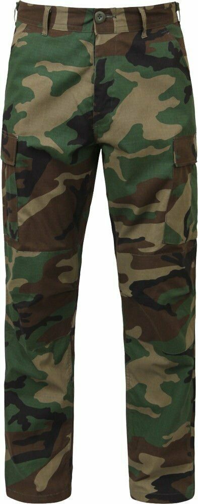 Woodland Camo BDU Pants Lightweight Military Ripstop Summer Cargo Army ...