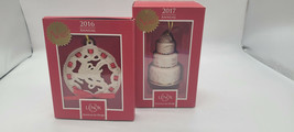 Lot Of 2 2016, 2017 Lenox Reindeer Wrappings & First Christmas Together Ornament - $38.72