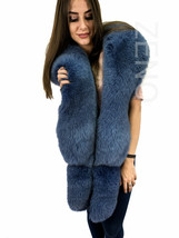 Fox Fur Boa 70' (180cm) + Tails as Wristbands / Headband Saga Furs Bluish Stole image 1