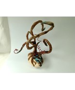 Sculpture Mixed Media Tree Branches Egg Wire Work Polymer Clay Hand Craf... - $44.99