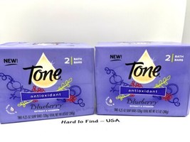 Tone Antioxidant Blueberry Soap 4 Bath Bars 4.25 oz Each New Sealed - $39.59