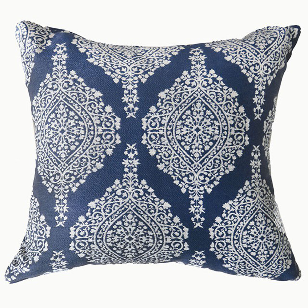 Contemporary Small Pillow With Fabric, Blue Finish, Set of 2 - Bed Pillows