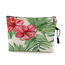 Tropical Plant Birds Zebra Print Portable Women Cosmetic Bag Multifuncti... - $14.95