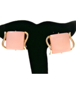 CORO Pink Moonglow Clip-On Earrings, Mid-Century Modern Thermoset Earrings - $18.80