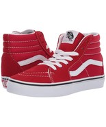 Vans SK8 HI Kids/Unisex Racing Red White Canvas HighTop Skateboard Shoes... - $58.40