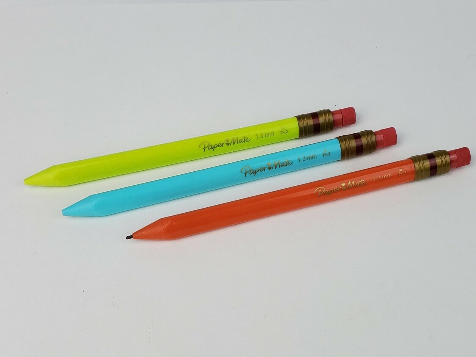 Set 3 Paper Mate Mechanical Pencils 1.3mm HB #2 Triangular Shape w/ eraser - $13.09