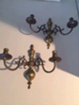 Set of 2 brass candelabra wall hangings  - $199.99