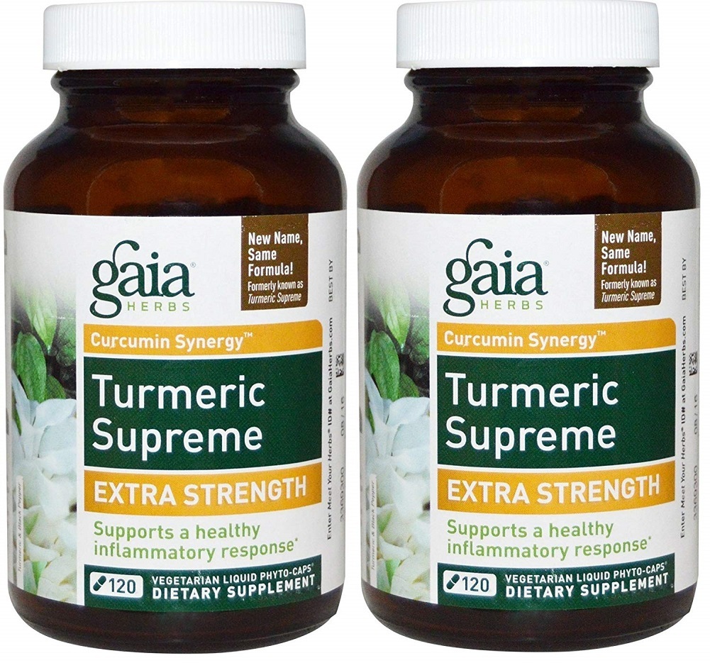 Gaia Herbs Turmeric Supreme Extra Strength 120 Caps (Pack of 2)