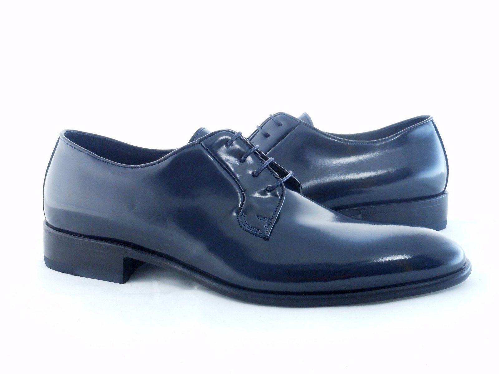 Fine Quality Handmade Derby Blue Color Lace Up Pure Leather Men Formal ...