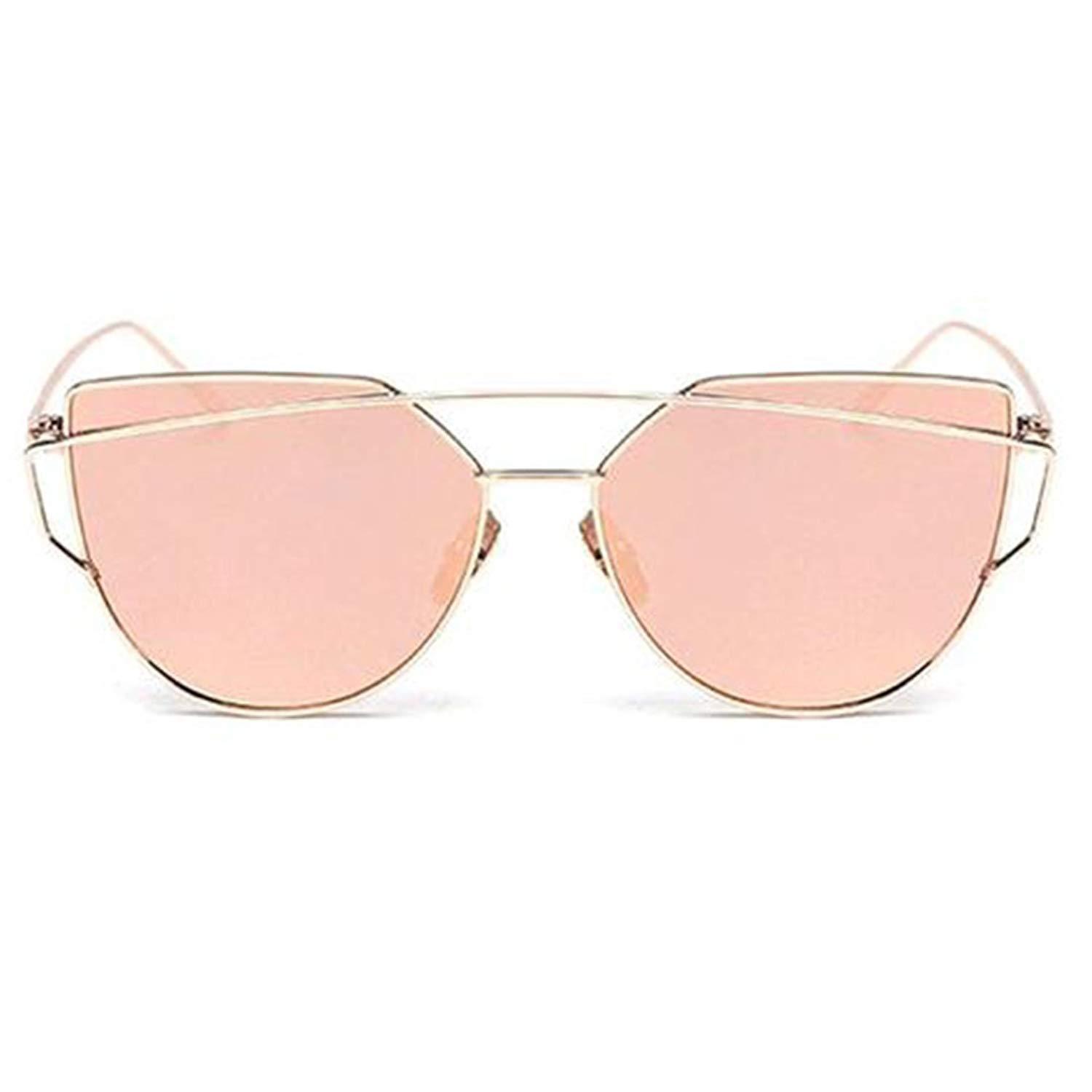Women Cat Eye Double Brow Bar Fire Frame Sunglasses - Sunglasses ...