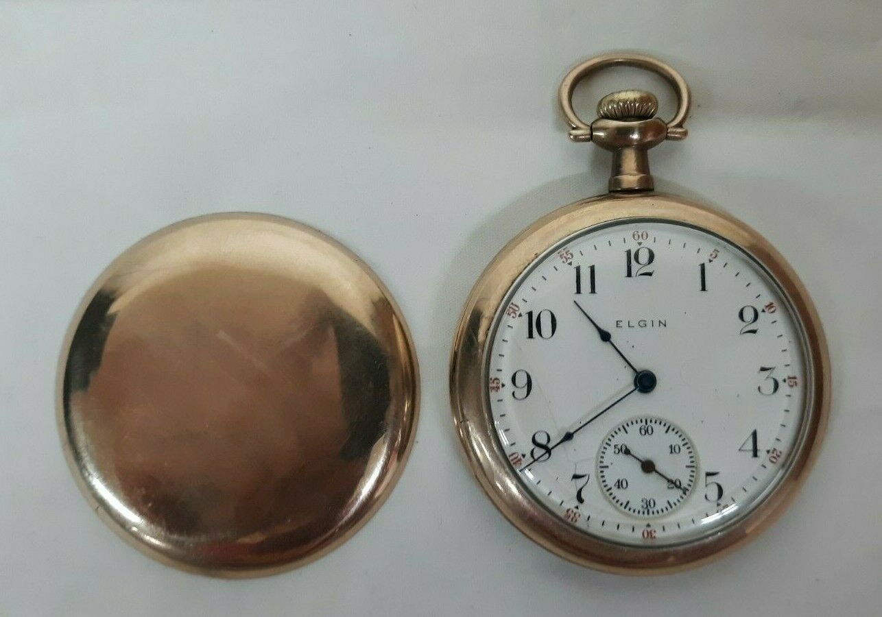1911 Elgin 16s Model 7 Open Face 15 Jewel 313 Pocket Watch Wadsworth