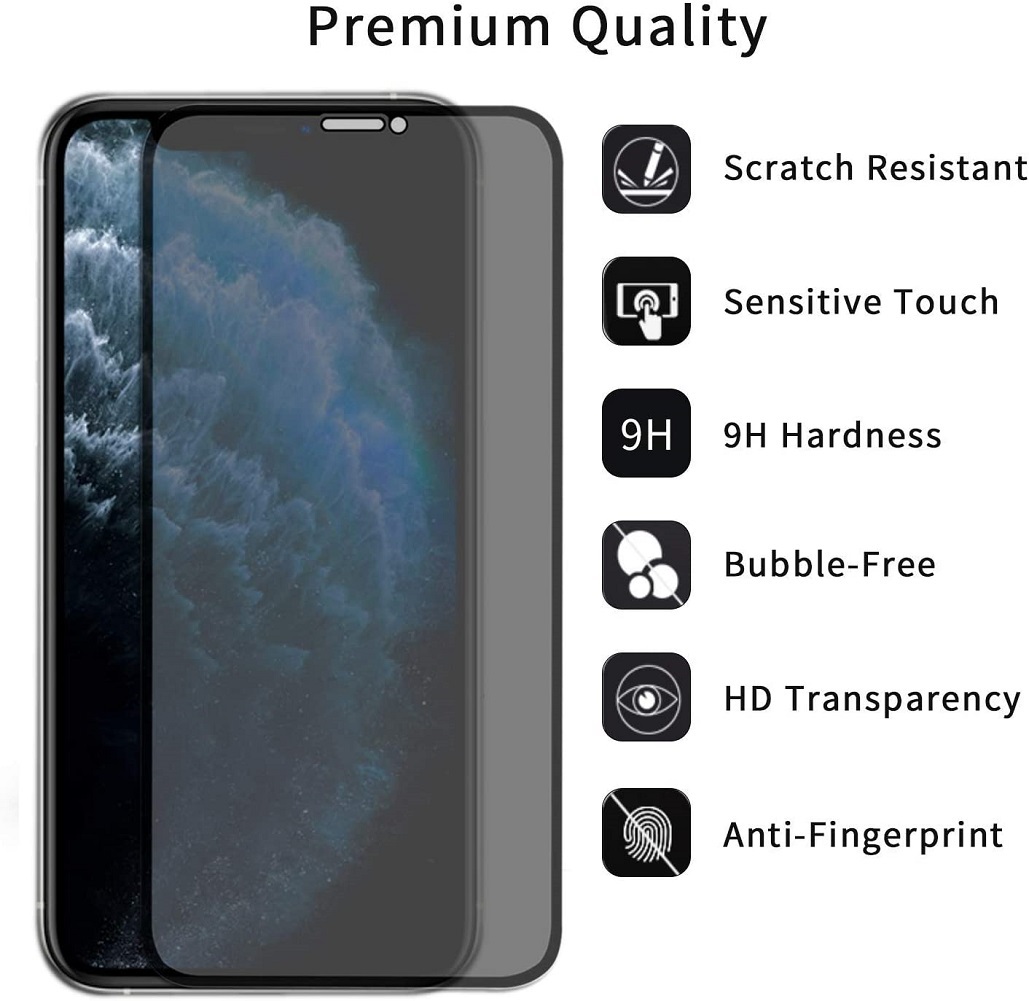 Privacy Screen Protector for iPhone 11 Pro Max/Xs Max 6.5 Inch (2-Pack) Full