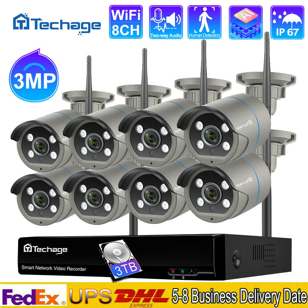 8 Channel 3MP 1080P Best Outdoor Wireless WIFI Home Video Security Camera System