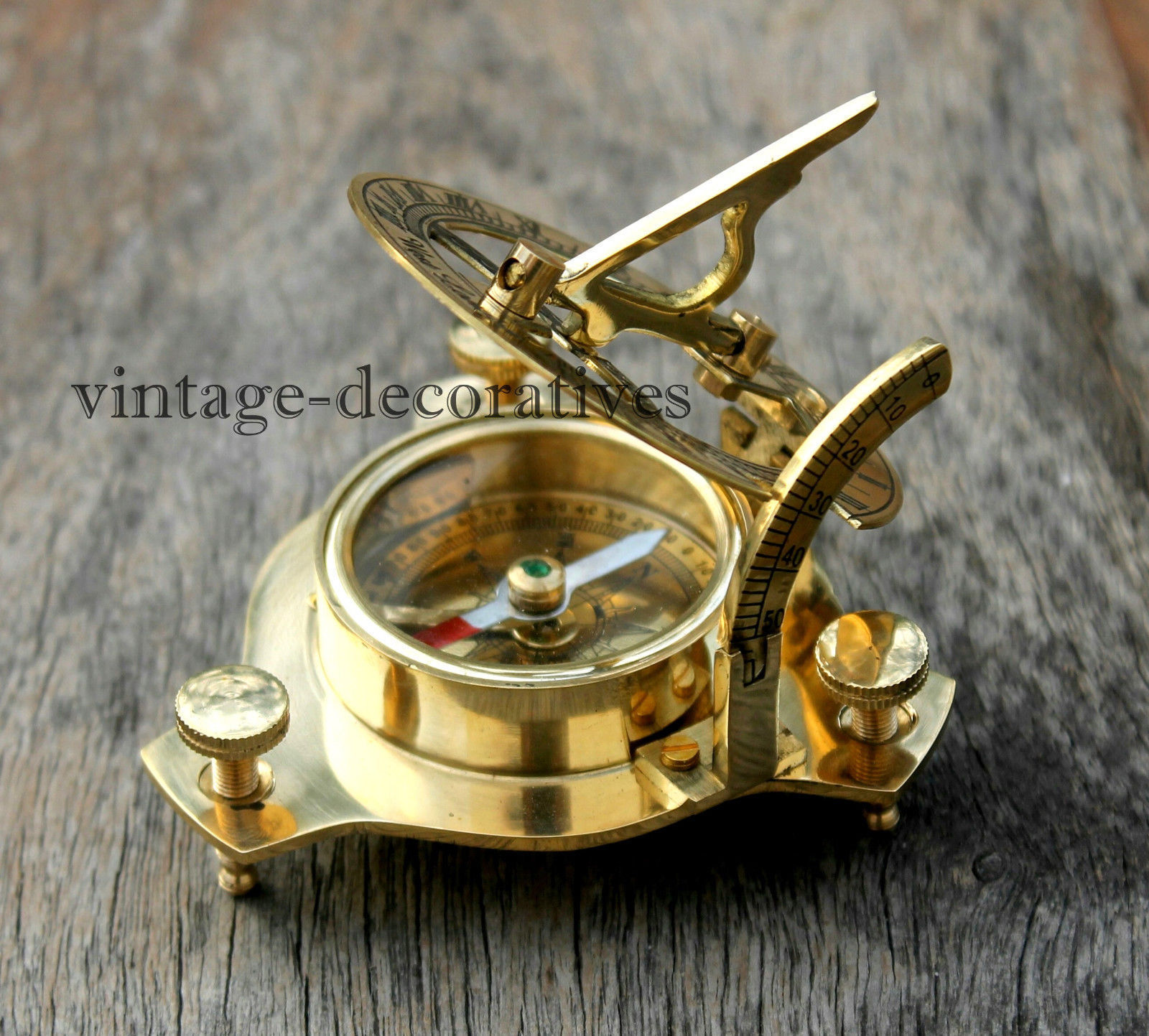 Vintage Astrolabe Compass Nautical Ship With Box Marine Working Brass