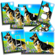 SWEET GERMAN SHEPHERD DOG FLOWER FIELD LIGHT SWITCH OUTLET WALL PLATE RO... - $5.45+