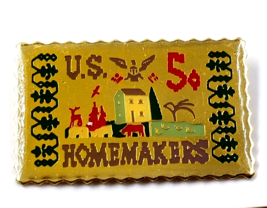 VTG Homemakers USPS 5 Cent Postage US Stamp Lapel Pin Jonathan Grey &amp; As... - $9.99