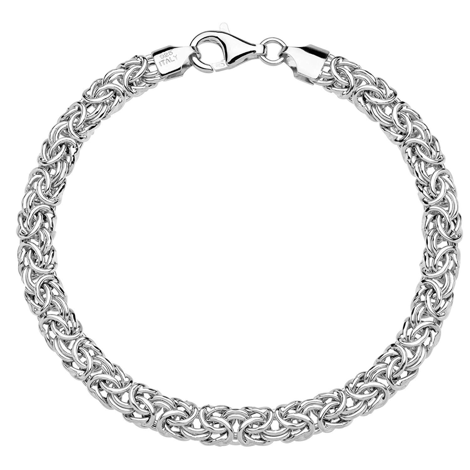 Miabella 925 Sterling Silver Italian Byzantine Bracelet For Women 65 7 725 Bracelets 6810