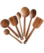 7Pcs Long Handle Wooden Cooking Utensil Set Non-Stick Pan Kitchen Tool, ... - $59.16
