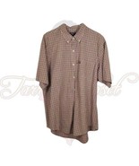 Ralph Lauren Jeans Co Men&#39;s Red 100% Cotton Plaid Short Sleeve Button Sh... - $19.88