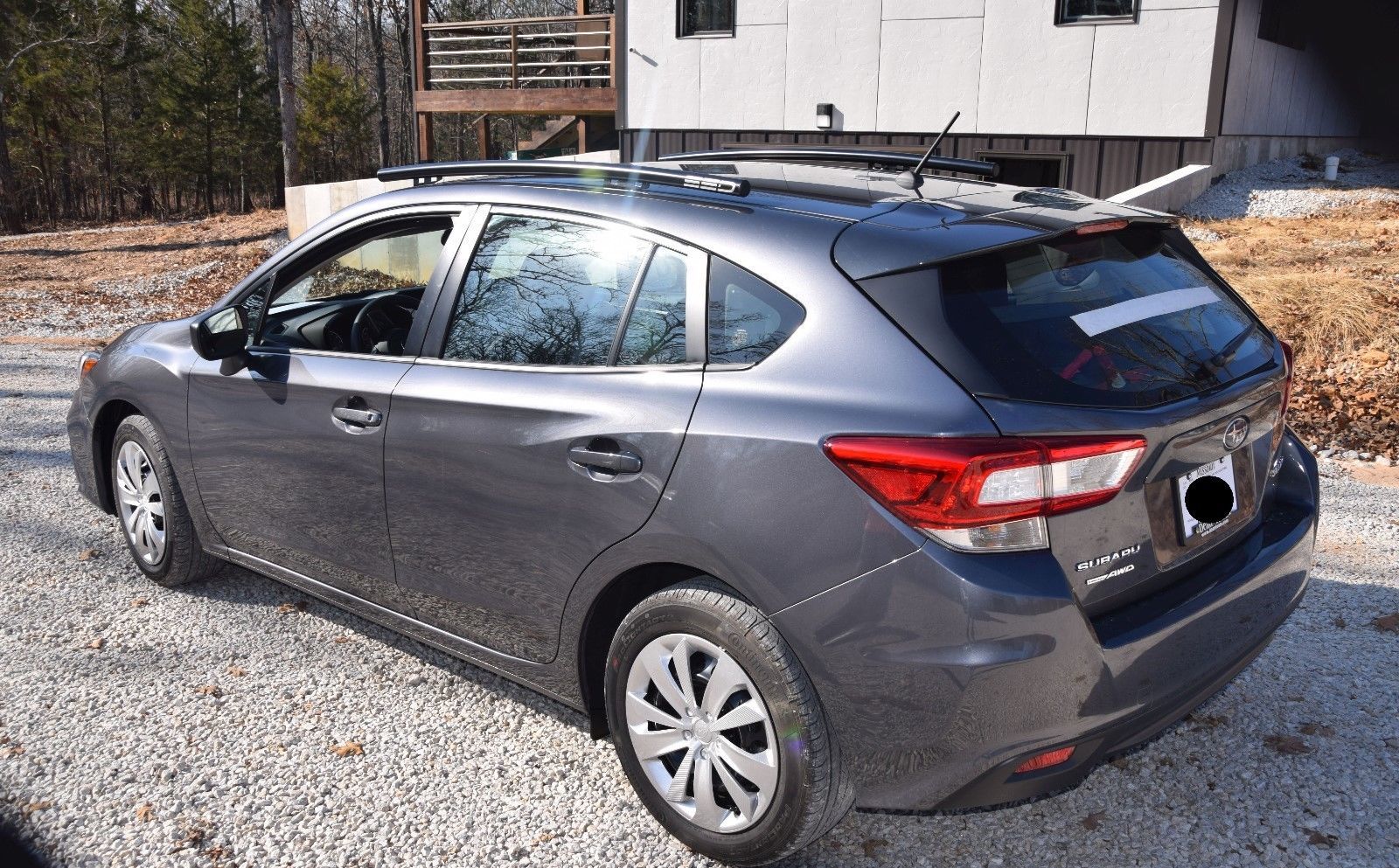 Fits 2017 Subaru Impreza Sport 5 DR,Side Roof Rails,Rack,Black Powder