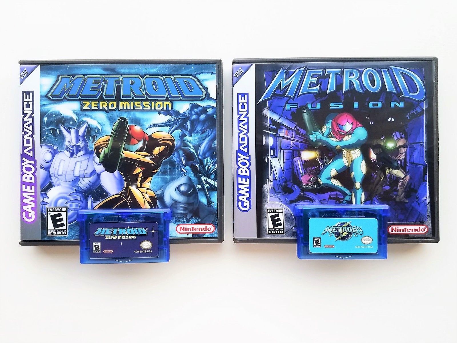 Primary image for Metroid Fusion & Zero Mission w/ Custom Case Bundle (Gameboy Advance - GBA)