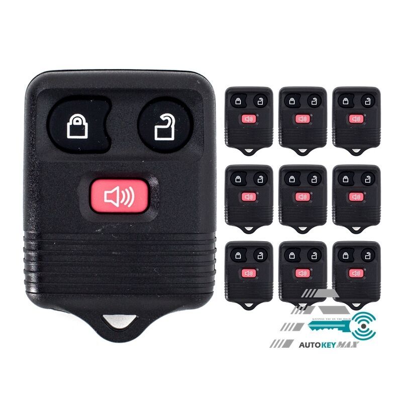 Lot of 10 New 3 Button Replacement Keyless Entry Remote Key Car Fob for Ford