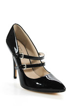 KORS Michael Kors Patent Leather Double Strap Point Toe Pumps Black Straps 9.5 - $89.00