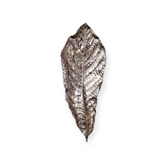 Leaf Shaped Wall Plaque or Table Display Aluminum 23.7" High Silver Nature