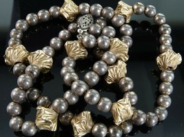 Vintage Sterling and 14K gold Beaded necklace - $369.33