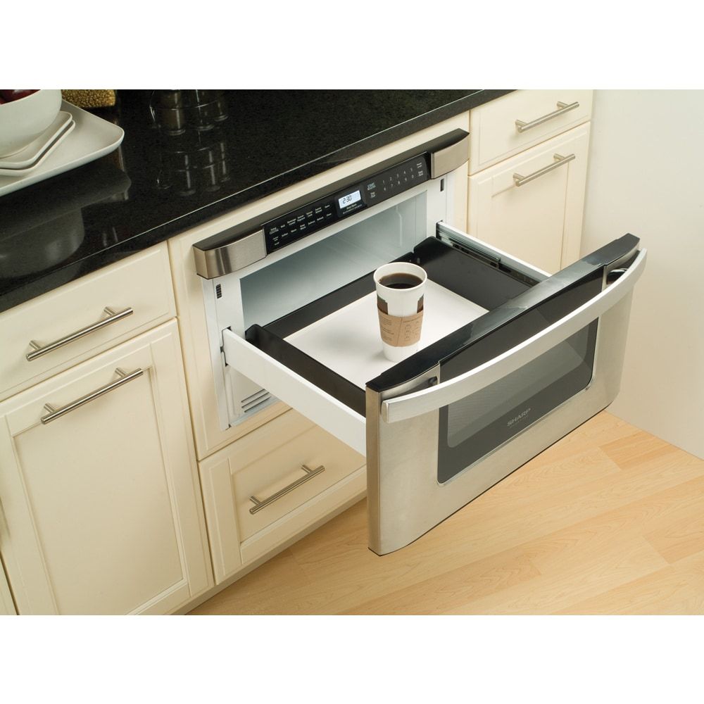 Built-In Microwave Drawer Stainless Cabinet Kitchen Cook Heating Food