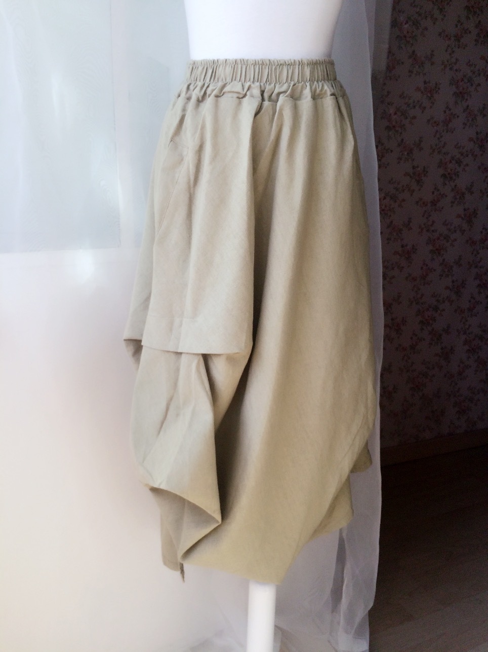 Khaki Linen Skirt 48