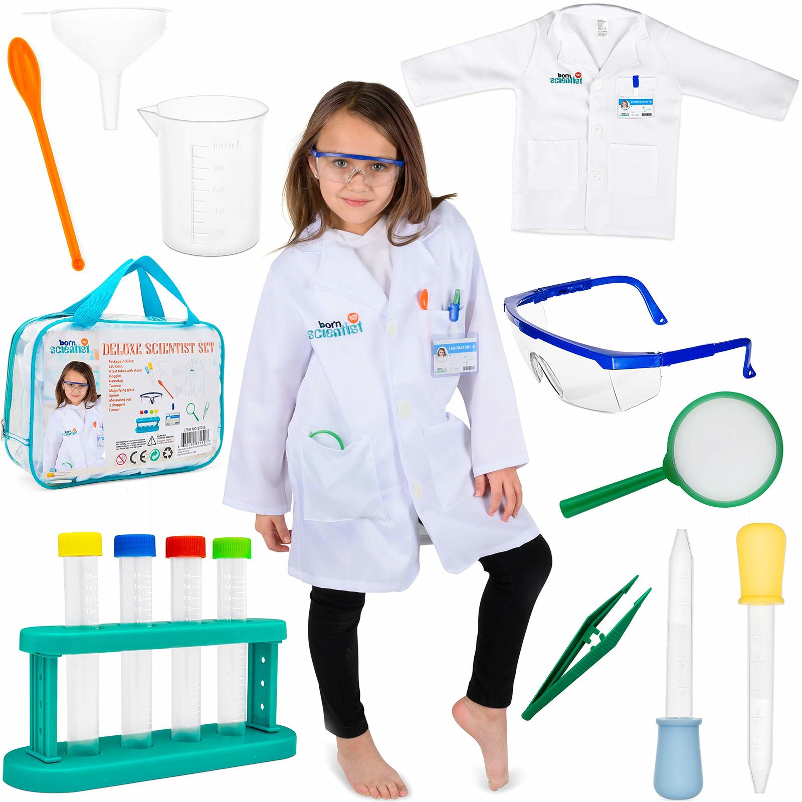 Born toys 15 piece lab coat for kids witch science kit and lab goggles