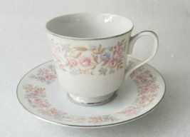 (1) Corsica by Carlton Japan Floral Porcelain TEA CUP &amp; SAUCER SET Plati... - $36.74