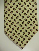 GORGEOUS Brooks Brothers Ivory White With Gold and Black Circles Silk Tie - $26.99