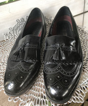 Men’s Florsheim Size 11 Black Wing Tip Kiltie Tassel Shoes Slip On Loafers - $29.14