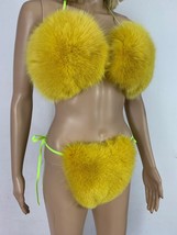 Fox Fur Bikini Double Sided Fur Two Pieces Bikini Fur Top And Panties Yellow Fur image 7